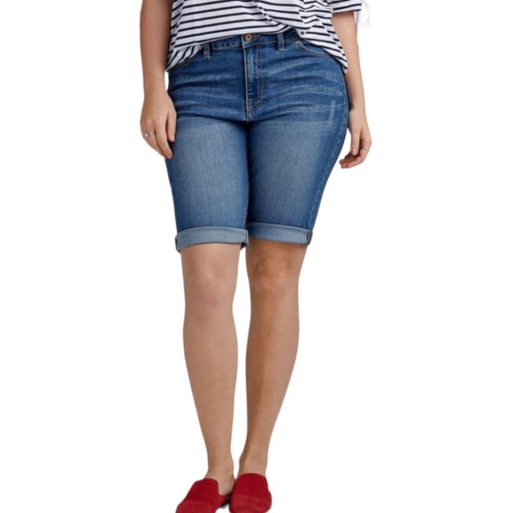 Loft Jean Shorts Size 16/18 Mid Rise Medium Wash Womens Denim  Shorts Sz 1X